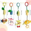 4 Packs Baby Stroller Toys Car Seat Hanging Bell for Boys Girls,Adorable Animal Infant Play Music Crib Toy Carseat Rattles Educational Toys,Kids Hand Bell Puppet with Cute Wind Chime and Squeak