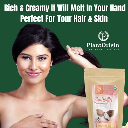 PLANTORIGIN Shea Butter 1 lb | Raw USDA Certified Organic | African Unrefined | Great for Hair, Skin, and your DIY Projects | Soap Making Base, Lip Balm, Stretch Mark Cream.