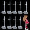 BieFuDan 10Pcs Adjustable Doll Stands Display Holders, Action Figure Stand Toy Doll Accessories, Transparent Plastic Mini Doll Display Stand Support for 11 to 13 Inch Dolls