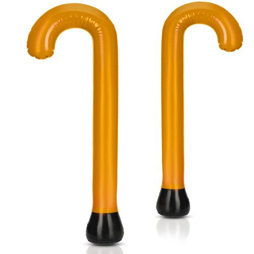 2 Pcs Old Man Inflatable Canes Funny Old Age Costume Accessories Retirement Party Decorations Joke Over The Hill Gag Gifts for Kids,100th Day of School, Senior Retirement, Halloween
