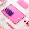 Eyelash Crystal Pallet Eyelash Extension Pallet Bigger Size Glass Pallet Lashes False Lash Tray Strip Adhesive Glue Holder for Eyelash Extensions (Pink,5.9 x 3.94 x 0.31 Inch)