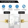 Linkaa Pivacy Door Lever Gold Stain Brass Lever Door Handle with Lock, Keyless Door Lock, Privacy Function Exterior/Interior Door Handles.