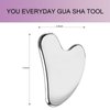 EDCBMB Stainless Steel Gua Sha Facial Tools Metal Silver Guasha for Face Chin & Jawline Sculpting Eyes Neck Body Tighten Skin Massage Skin Care Gifts