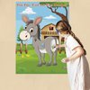 FEPITO Pin The Tail on The Donkey Party Game with 24 Pcs Tails for Kids Birthday Party Decorations, Carnival Circus Party Supplies