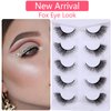 5 Pairs Cat Eye False Eyelashes, UHOMENY Angel Wings Cat Eye Lashes Natural Look Fox Eyelashes Adhesives Makeup Eye Angel Lashes Extension Fairy Sexy Eyelash (Black)