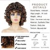 YOSILADY Brown Curly Wigs for Black Women Short Curly Wig with Bangs Soft Loose Curly Wigs for Women Synthetic Fiber Glueless Hair for Daily (Brown)