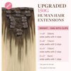 GOO GOO Clip in Hair Extensions Real Human Hair, 14inch 150g 9Pcs, 4/18 Balayage Chocolate Brown Highlighted Dirty Blonde, Remy Human Hair Extensions Clip ins for Women, Natural Human Hair