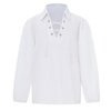 Boys Medieval Pirate Shirt Lace up Halloween Costumes Cosplay Renaissance Costumes Viking (White, 10-12 Years)