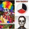 CAHIUYOA Halloween Clown White Red Black Face Body Paint Makeup,Professional Foundation Cream for Zombie Vampire Cosplay SFX Special Effects Makeup and Eye Black Baseball Football Softball Sports