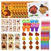 Cinrobiye 72 Pcs Thanksgiving Day Party Favors Fall School Exchange Gifts Thanksgiving Coloring Books Stacking Crayons Turkey DIY Sticker Stampers Class Reward Prizes for Autumn Harvest Party