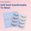 Miz Barn Daily Natural Look False Eyelashes, 4 Pairs Soft Lightweight Comfortable Short Lashes Clear Band Handmade False Eyelashes (W-7)