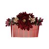Accessher Multicolor Pack of 3 Acrylic Comb Indo Western Fancy Hair Clip/Side Pin/Comb Pin/Jooda Pin Hair Accessories with Cloth Flower for Women's Hair and Girls