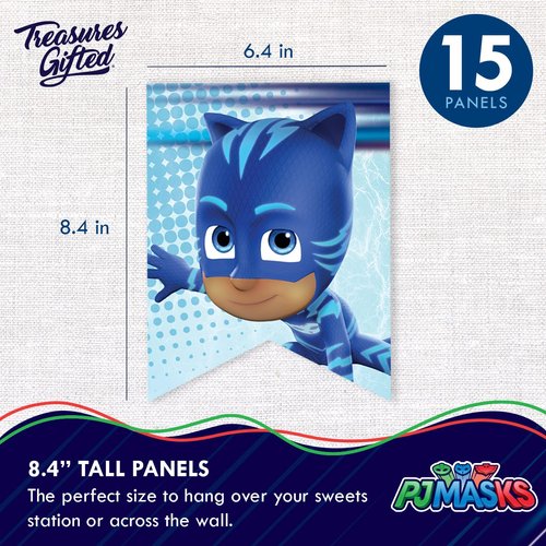 Treasures Gifted Officially Licensed PJ Masks Banner - PJ Masks Birthday Banner - PJ Masks Birthday Party Supplies - PJ Masks Party Decorations - PJ Masks Wall Decor - PJ Masks Birthday Decorations