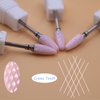 BITNBITH Ceramic Nail Drill Bit 3/32”Professional Safety Acrylic Nail File Drill Bit for Cuticle Dead Skin Remover, Cone Flame Drill Bit for Nail Gel Polishing, Manicure Pedicure Pink,Fine