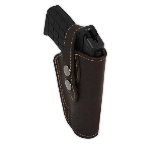 Barsony Brown Leather Belt Clip Holster for Bersa Thunder 380 32 left