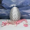 3D Printed Orchid Dragon with Dragon Egg, 12" Articulated White and Pink Orchid Dragon, Home Decor, Executive Desk Toys,Fidget Toys for Autism/ADHD D039-WHT