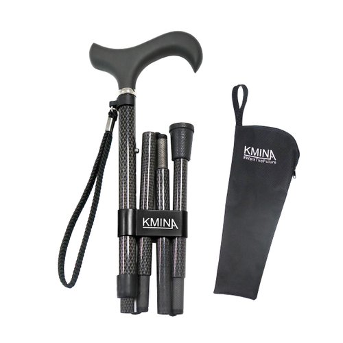 KMINA PRO - Carbon Fiber Cane, Folding Canes for Men Adjustable, Walking Cane for Women, Lightweight Walking Cane for Seniors, Folding Canes for Women, Foldable Walking Stick, Adjustable Height