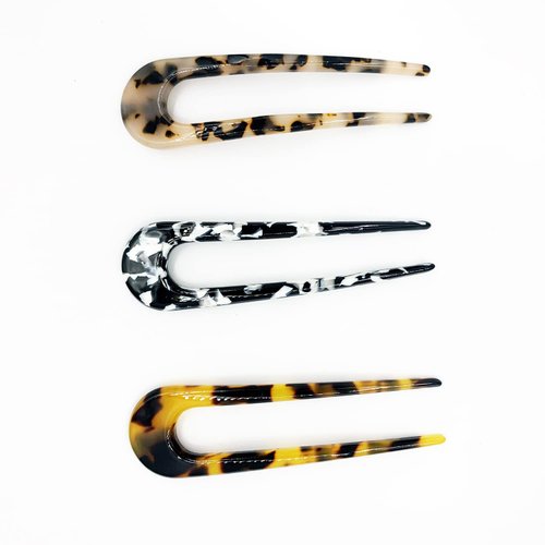 3 Packs French Style Hair Pins U Shaped Updo Hairpins Clips Hair Sticks Forks Leopard Chignon Pin Hair Accessories for Women Girls
