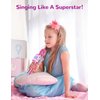 Amazmic Toys for Girls, Kids Karaoke Microphone Toddler Microphone for Kids with Lights, Birthday Gift for Girls, Boys Toy Age 3 4 5 6 7 8+(Light Pink)