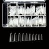VIVACE Clear Stiletto 500 Acrylic False Fake Gel Nail Tips With Clear Plastic Case 27512 For Nail Salon Nail Shop (Clear Stiletto)
