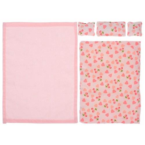 ibasenice Dollhouse Bedding 5 Piece Set with Comforter Pillows Blanket 1/12 Scale Realistic Bedroom Accessories Miniature Bed Ornament