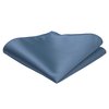 GUSLESON Solid Dusty Blue Wedding Ties For Men Neckties and Pocket Square Cufflinks Sets(0789-29)