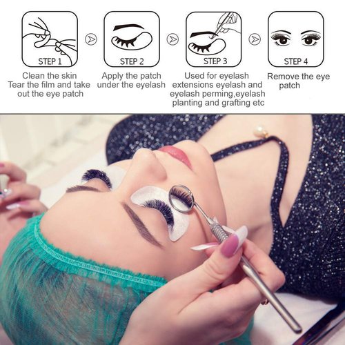 Qleng 110 Pairs Eyelash Extension Gel Patches, Professional Lint Free Under Eye Pads Hydrogel Eye Mask for Beauty Salon False Lash Extensions Grafting