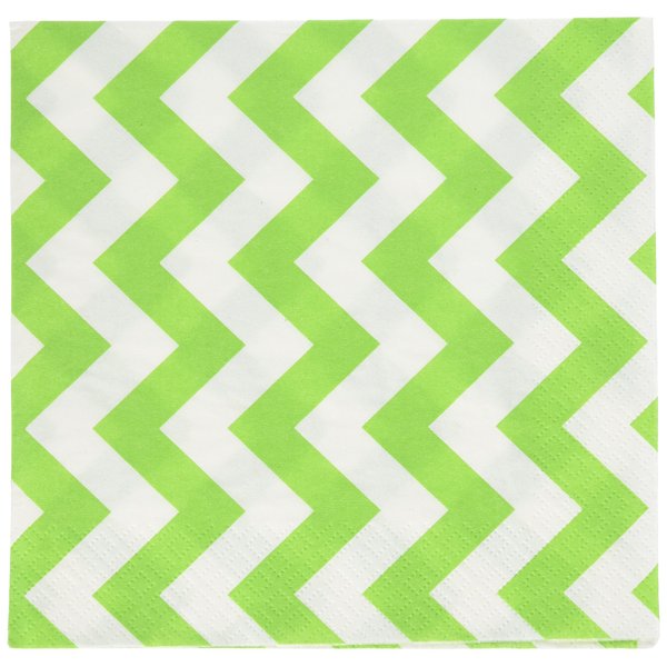 Party Perfect Disposable Chevron Print Luncheon Napkins Tableware, 16 Pieces, Made from Paper, Kiwi Green by Amscan