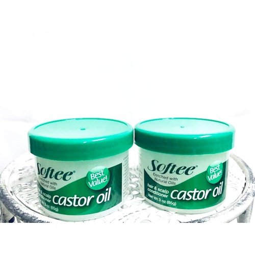 Softee castor oil hair & scalp conditioner 3 ounce, White, 3 Ounce