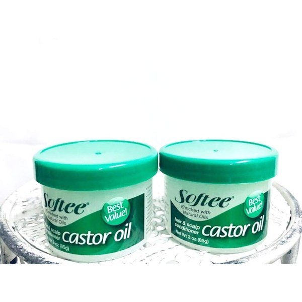 Softee castor oil hair & scalp conditioner 3 ounce, White, 3 Ounce