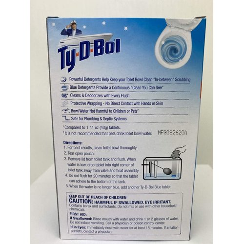 Ty D BOL Toilet Cleaning Tablets with Continuous Blue Spruce Scent keeps Toilets Smelling fresh and clean 10 tabs (2-5 Count Packs) (Blue Spruce)