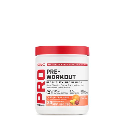 GNC Pro Performance Pre-Workout | Tropical Fruit Punch | 30 Servings