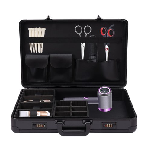 Barber Carrying Case Barber Case, Stylist Tool Box Professional Salon Hair Cutting Grooming Kit Storage Organizer for Clippers, Scissors, Barber Supplies (H)