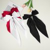 3 PCS Satin Bow Hair Clips Big Bow Barrettes Long Tail French Bowknot Hair Pins Ponytail Holder Metal Bow Hair Clips Butterfly Aesthetic Hair Accessories for Women Girls