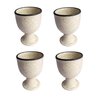 Soft Boiled Egg Holder | Ceramic Egg Cup Set | Ceramic Egg Holder Pottery Housewarming Gift set of 2 (Ivory)
