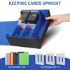 STYLIFING Card Storage Box for Trading Cards, 1800+ MTG Deck Box with Card Supporters & Divider Tabs, PU Leather Magnetic Closure Card Deck Case Fit for YuGiOh, TCG and Sport Cards (Black & Blue)