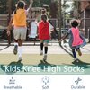 Mini angel Girls Knee High Socks Seamless Boys School Uniform Socks Kids Soccer Socks Cotton Long Socks 8-10 Years, 3 Pairs (White, L)