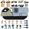 FANELEQU Military Armored Vehicle Toy Set, Army Men and Mini Army Toy Vehicles Trucks, Tank, Helicopter, Missile Launche Playset for Birthday Party Favors, Gift for Kids Boys