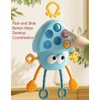 Yummy Baby Montessori Sensory Toy for Babies, Silicone Pull String Teething Toy, Perfect for Entertaining Baby While Developing Motor and Sensory Skills (Blue Octopus)