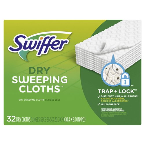 Swiffer Sweeper Dry Sweeping Pad Refills for Floor mop Unscented 32 Count (Pack of 4)