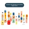 36 PCS Wooden Sorting Stacking Rocks Stones,Sensory Toddler Toys Montessori Toys, Building Blocks Game for Kids 3 4 5 6 7 Years Boy and Girl Birthday Gifts for Kids with Alphabets and Numbers