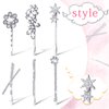 12 Pieces Rhinestone Bobby Pins Decorative Fancy Crystal Bobby Pins Shiny X Shaped Hair Clips Metal Hair Barrettes Bling Diamond Wedding Hair Accessories for Women Ladies Girls (Flower and Star Style)