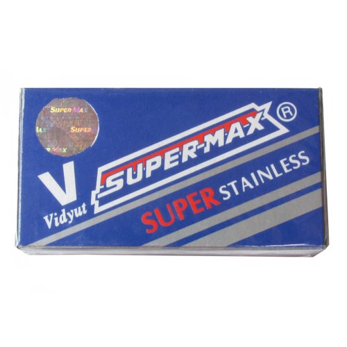 Super-Max Super Stainless Double Edge Safety Razor Blades, 200 blades (20x10)