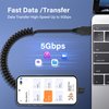 SinLoon USB Type C Coiled Cable 5Gbps Retractable 90 Degree USB3.0 to USB C Charging Cable and Data Transfer for Phone, Tablet, Other USB C Devices (M to U)