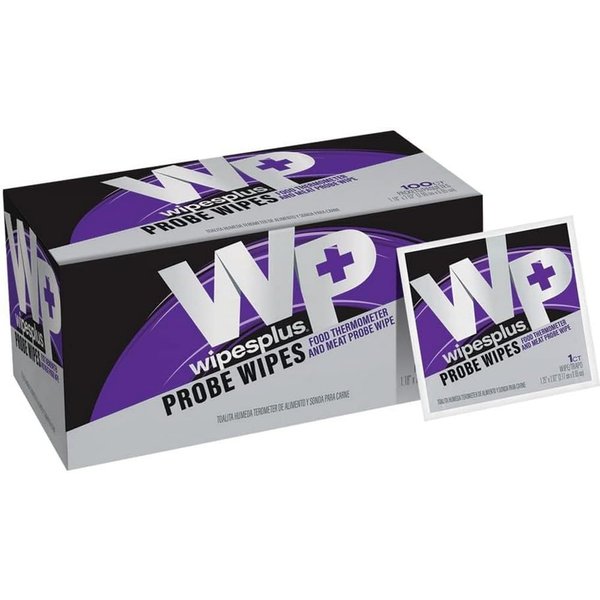 WIPESPLUS Probe Wipes Food Thermometer Wipes, Meat Probe Wipes with Individual Sachets for Home and Business, 1000 Count, (10 Packs of 100 Sachets)
