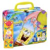 SpongeBob SquarePants Coloring and Activity Tin Box for Kids, with Crayons, Stickers, Sketch Pad, Mess Free Crafts Color Kit for Toddlers, Boys, and Girls Bookmark Included