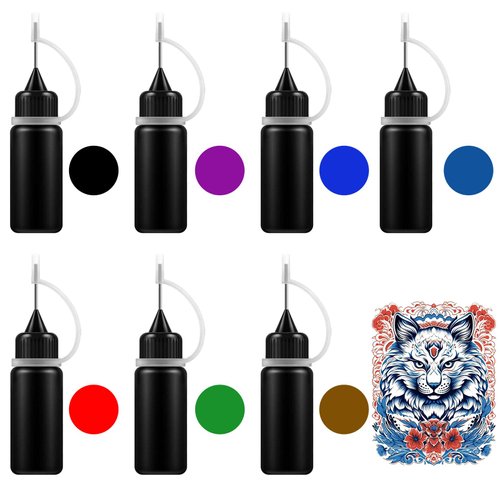 7 Colors Temporary tattoo Ink Kit for Women & Men,Trend Art Painting DIY Tattoo Stencil Gel Skin Friendly,Long Lasting Waterproof Tattoo Ink for Human Skin