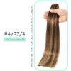VINBAO Tape in Hair Extensions Human Hair Pu Blonde Real Hair Extensions Color #4 Ombre #27 Caramel Blonde #4 Brown Straight Remy Hair 50g Double Sided Tape in Extension 20pcs (18inch, 4/27/4)