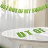 Get Out of My Swamp Banner, Swamp Decorations Pre-Assembled Housewarming Party Decorations Glittering Green Banner Gifts for Theme Birthday Party Supplies