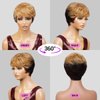 INSTANT FAB Short Human Hair Wigs Pixie Cut Wigs for Black Women Short Pixie Hairstyles Layered Wavy Tapered Back Non Lace Front Wigs - TOPAZ (DL4/27)
